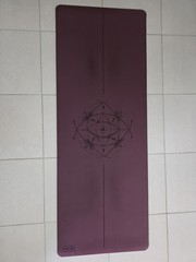 SACRED Yoga Mats featuring a purple design, natural rubber. 70×24×3