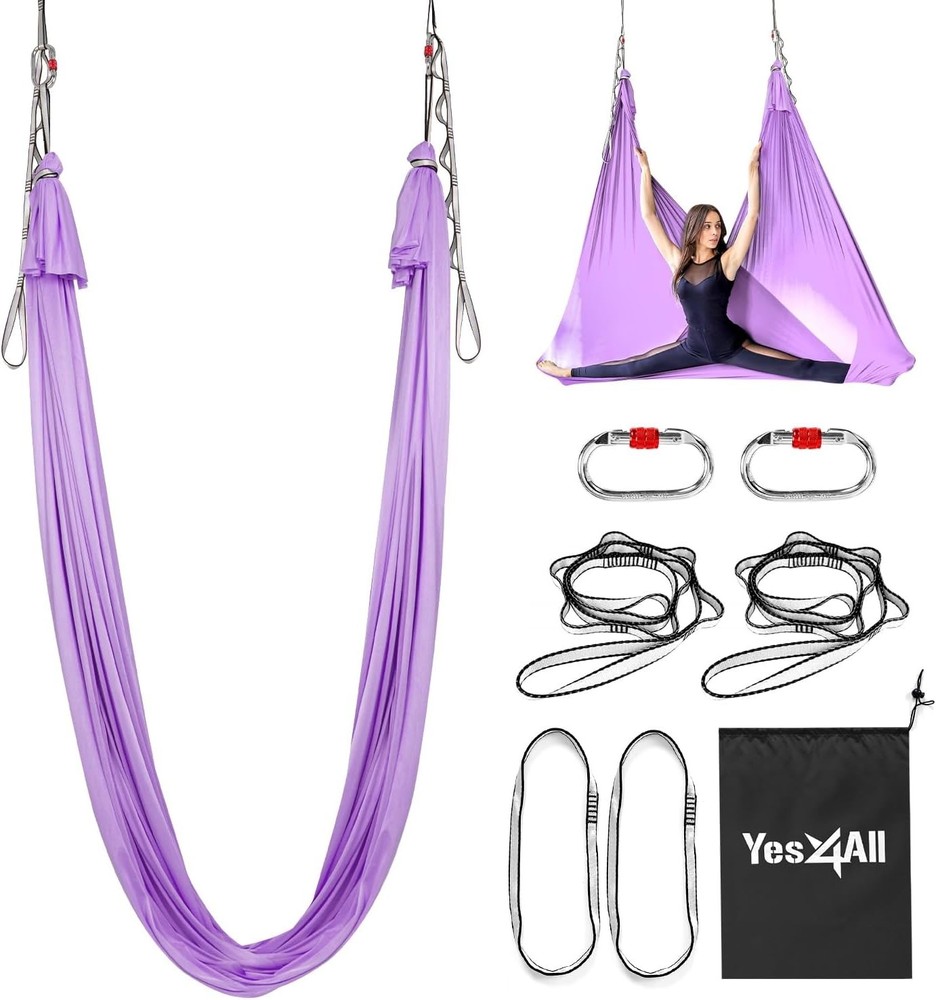 Aerial Yoga Hammock 5.5 Yards, 198 Inches Height Aerial Silks, Yoga Trapeze