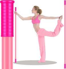 5Ft Bamboo Yoga Stick with Non-Slip Handle for Stretching & Mobility