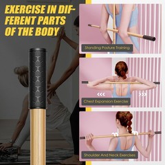 Stretch Yoga Stick, 5ft/149 cm, Flexibility Stick for Physical Therapy, Premi…