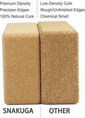 Cork Yoga Block 2 Pack for Pilates, 4” or 3” Non-Slip & High Density Blocks fo
