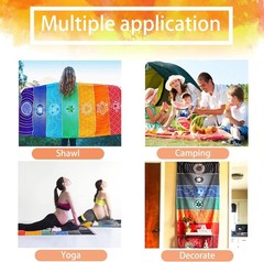 Mexican Yoga Mat Beach Picnic Blanket Chakra Meditation Mat Yoga Rug Sunscreen