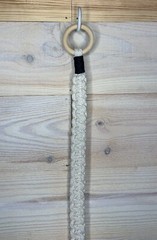 Handmade Macramé Yoga Mat Carry Strap, Beige, Black