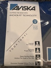 Aviska Yoga Mat Towel Deep Sea Blue Size B Grey Trim Athletic Soft Absorbent