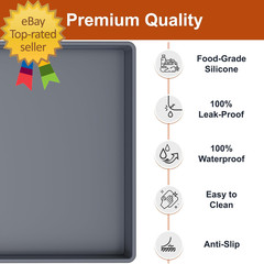 Extra Thick Silicone Mat Waterproof with Raised Edge 34″ X 22″ under Sink Mat