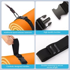 Multifunctional Floating Mat Straps With Quick Release Buckles, Large, Black