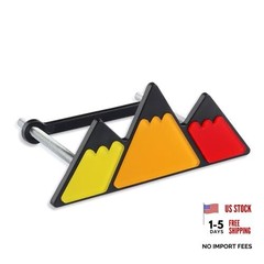 Tri-Color Car Emblem for Mesh Gille,Waterproof Car Emblems and Badges Orange