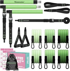 Portable Pilates Bar Kit with Adjustable Resistance Bands for All Fitness Levels