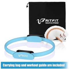 Pilates Ring 15 Inch Fiberglass Core Toning Circle for Inner Outer Thighs with