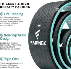 Yoga Wheel Set of 3+1, Upgraded 10MM Thick Back Wheels for Pain Relief