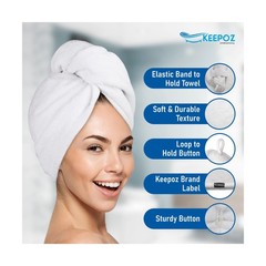 KEEPOZ Hair Towel Wrap Quick Dry 100% Cotton Super Absorbent Tu… Fast USA SHIP