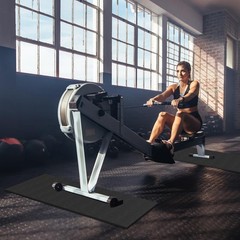 2PCS Fitness Equipment Mats and Floor Protector, Non-Slip Mat Rowing, Rowing