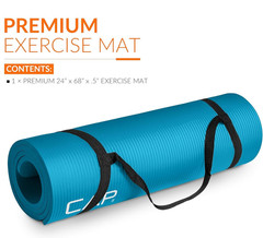 1/2-Inch High Density Exercise Yoga Mat with Strap | Multiple Options