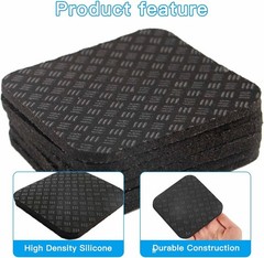 Non-Slip Treadmill Mat Pads, 4×4 Inch High Density Silicone Exercise Equipment