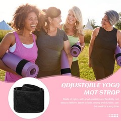 Honoson 4 Pcs Nylon Yoga Mat Strap Stretchable 23 x 2 x 1.37 inches, Black