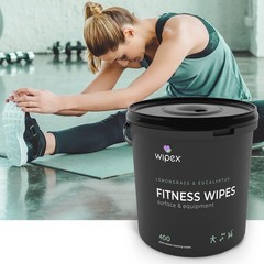 400 Ct Plant-Based Lemongrass Yoga Mat Cleaner Wipes Vinegar Wipes for Fitness