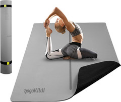 Large Yoga Mat (6’X4′) – 1/4″ & 1/2″ Thick Exercise Mats for Home Workout, Extra