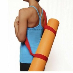 Portable Yoga Fitness Gym Mat Shoulder Carrying Strap Sling Canvas Belt Burgundy