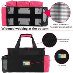 Large Cleaning Caddy Bag – Built-in Sturdy Support Board – Rose Red