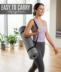 ROMIX Yoga Mat Thick 2/5 Inch (10mm), 72″L x 24″W 71″L x 23.5″W x 0.4″H, Gray