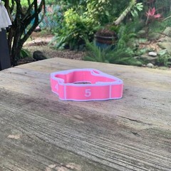 Pink/White Elastic Nylon Yoga Stretch Strap 8 Loops
