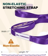 Non-Elastic Stretching Strap with Loops for Physical Therapy & Rehab, Knee Hi…