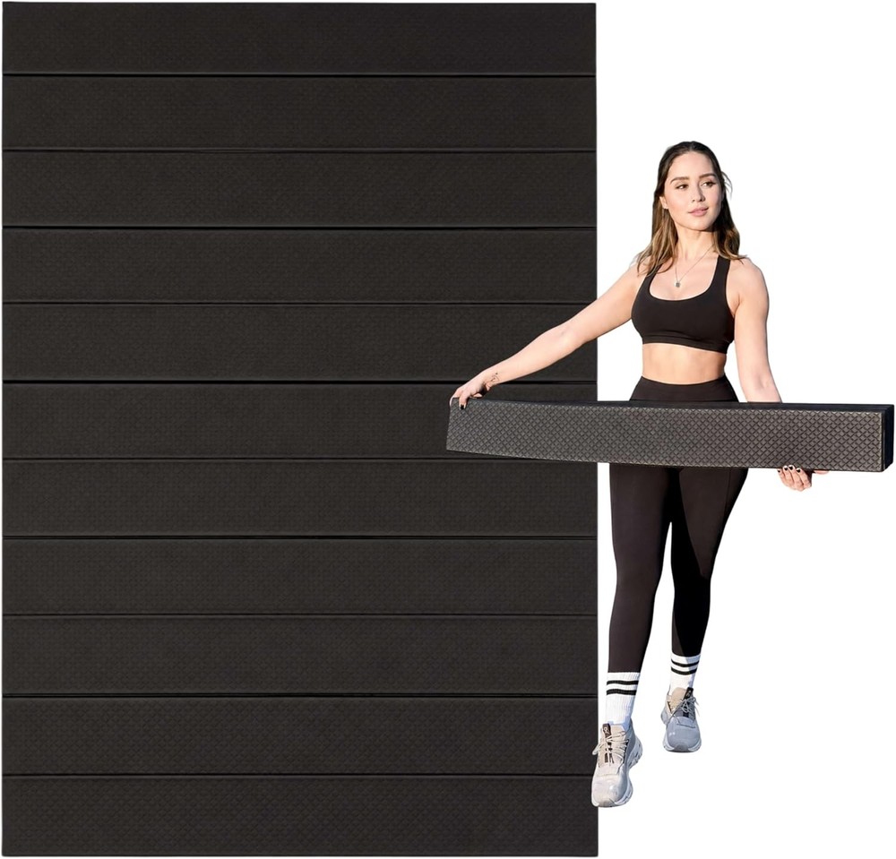 Foldable Large Yoga Mat: Extra 6mm & 8mm Thick Workout Mat for Home Gym and