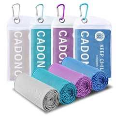 4 Pack Cooling Towel (40″x12″), Soft Large, Grey/Lake Blue/Purple/Light Blue