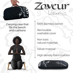 Meditation Bench with Cushion – Foldable Bench for Multiple Seating Angles – …