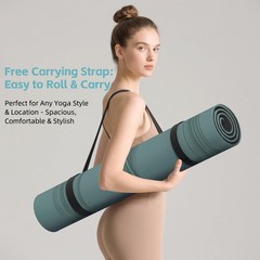 Large 76″x40″x0.4″ Yoga Mat – Extra Width & Thick Non-Slip Exercise Mat, Vers…