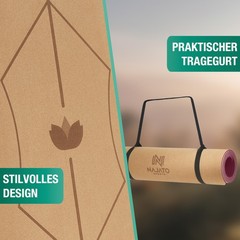 Sports Yoga Mat Cork – Non Slip Yoga Mat with Carry Strap & EBook PDF Date…