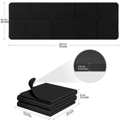 Foldable Yoga Mat for Travel Folding Yoga Mat 6mm Thick with Carrying Bag, No…