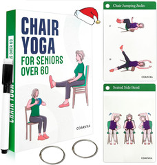 Chair Yoga Workouts for Elderly-58 Exercise Cards with Chair Yoga,Gentle Seated