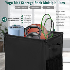 Yoga Mat Storage Racks, Home Gym Storage Rack with Wheels, Yoga Mat Holder Side
