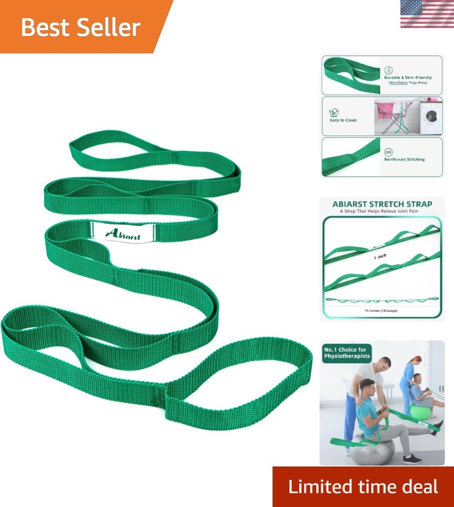 10-Loop Stretching Strap for Yoga, Pilates, and Rehabilitation
