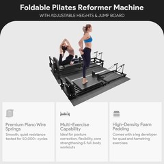 BalanceFrom Foldable Pilates Reformer Machine w/ Adjustable Heights & Jump Board