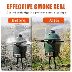 2-Pack (8ft & 10ft) High Temp Grill Gasket for Big Green Egg,Black Self Stick…