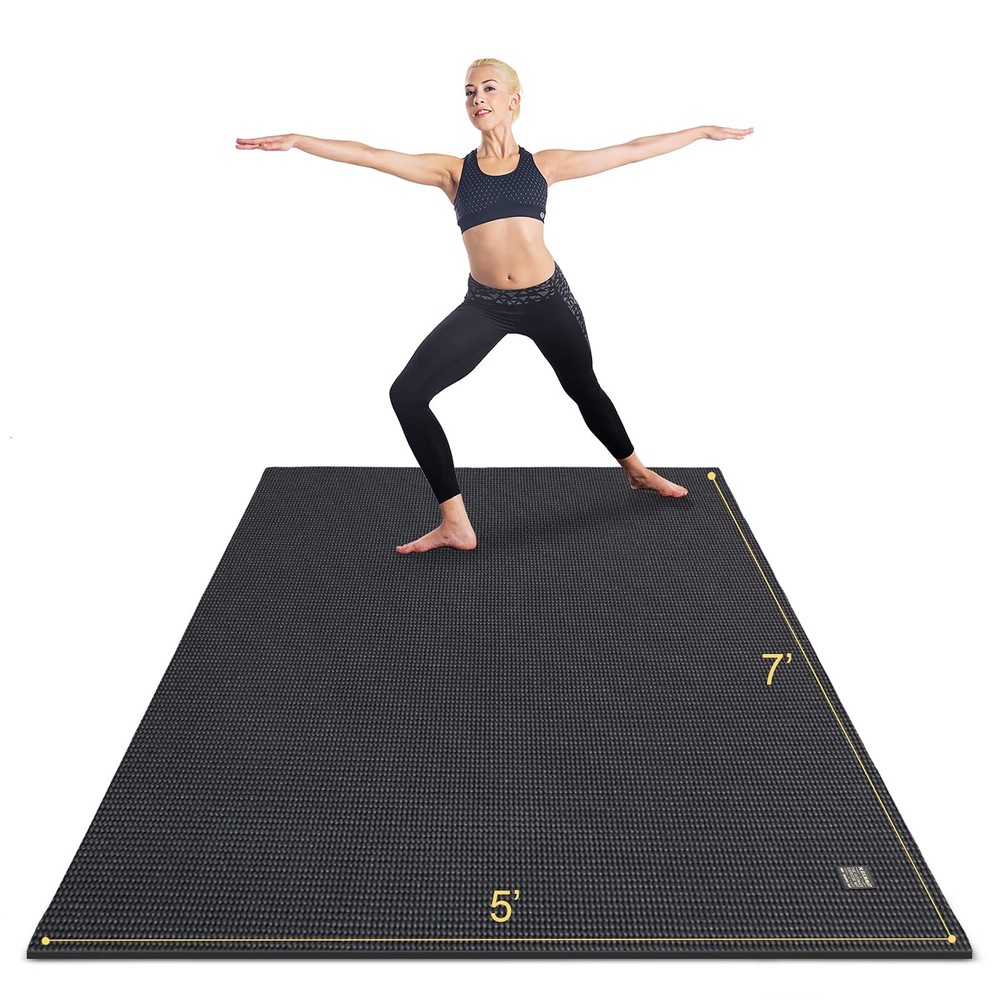 Large Yoga Mat 6’x4’/6’x6’/7’x5′(7mm/9mm), Extra Thick Workout Mats for Home …
