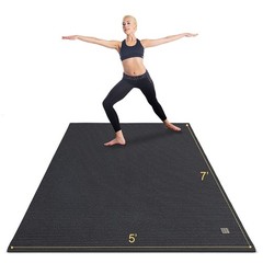 Large Yoga Mat 6’x4’/6’x6’/7’x5′(7mm/9mm), Extra Thick Workout Mats for Home …