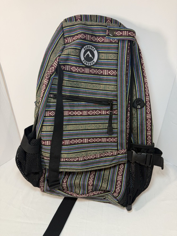 Urorae Yoga Mat Sling Backpack Bag Striped Multi-Color Crossbody Travel Pack