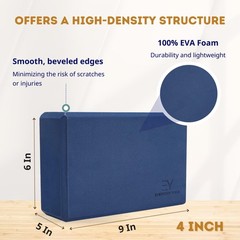 Foam Yoga Block 4 Inch HighDensity Support for Stability and Balance