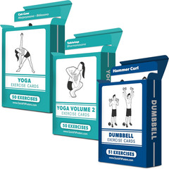 3 Pack – Exercise Cards – Yoga Poses Volume 1 & 2 + Dumbbell Exercises – Yoga Po
