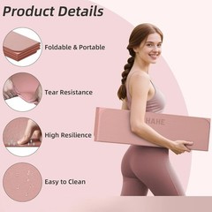 Foldable Yoga Mat,74″Lx32″Wx1/3″Thick,Folding Exercise Mat,Non-slip Wide Pila…