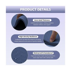 Large Yoga Mat Thick, 76″x32″x0.31″Wide POE Exercise Mat with Non-S… Fast Ship