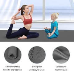 Extra Wide & Thick 8mm Yoga Mat, 72″x31.5″ Large Non Slip Exercise Mat, Premium