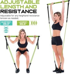 Portable Pilates Bar Kit with Adjustable Resistance Bands for All Fitness Levels