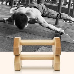 Push up Bars Stands, 1 Pair Wooden Parallettes Gravity Fitness, Mini Handle Pump