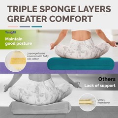 Triple Layer Sponge Yoga Bolster Pillow for Restorative Yoga and Meditation