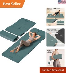 Extra Thick 10mm Foldable Yoga Mat, SGS Certified POE Non-Slip Mat, Multi-Pur…