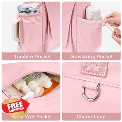 WLLWOO Gym Yoga Mat Bag Pink